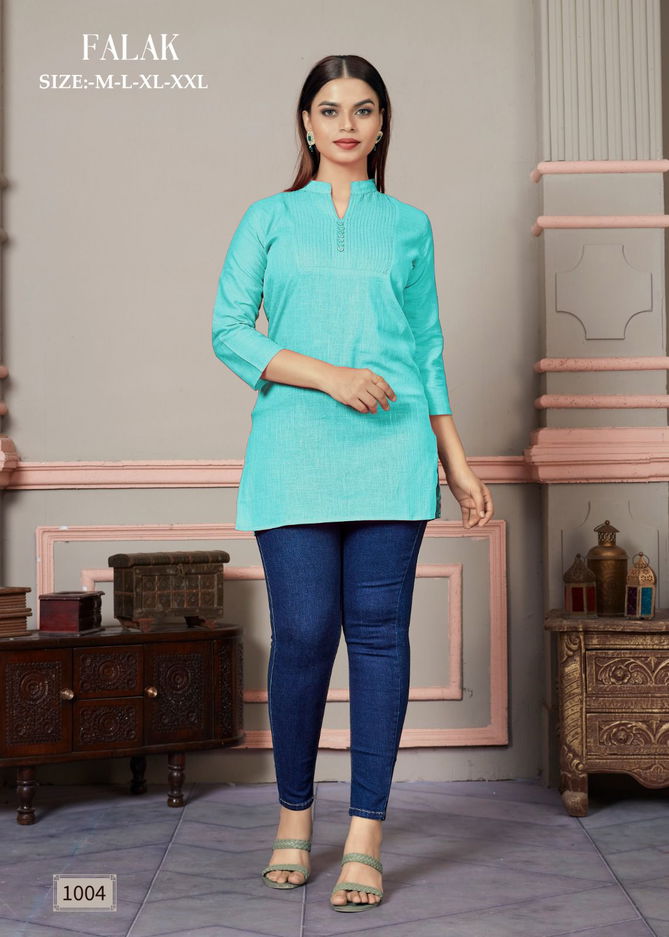 Falak By Sangeet Tunic Slub Cotton Short Kurtis Wholesale Market In Surat